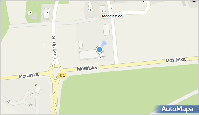 Mościenica, Osiedle Zielone Wzgórze, 1a, mapa Mościenica