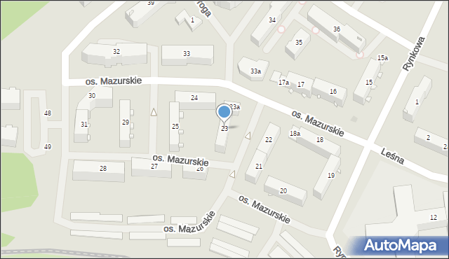 Mrągowo, Osiedle Mazurskie, 23, mapa Mrągowo