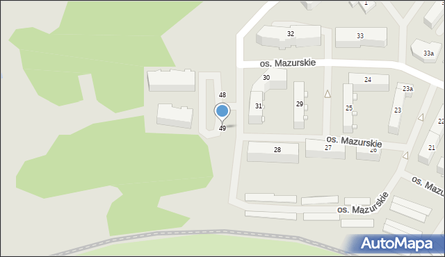 Mrągowo, Osiedle Mazurskie, 49, mapa Mrągowo