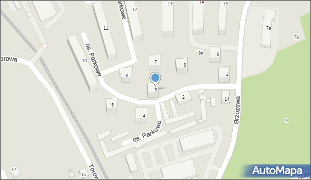 Mrągowo, Osiedle Parkowe, 3, mapa Mrągowo