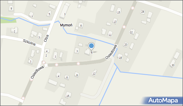 Mymoń, Osiedlowa, 5, mapa Mymoń