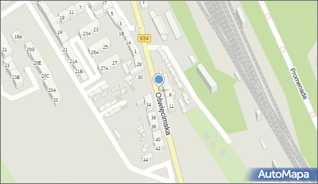 Mysłowice, Oświęcimska, 34k, mapa Mysłowice