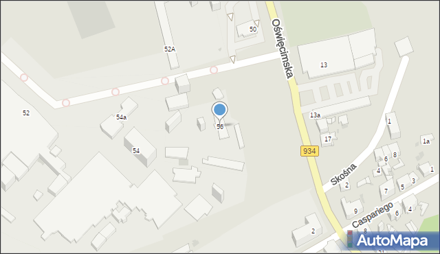 Mysłowice, Oświęcimska, 56, mapa Mysłowice