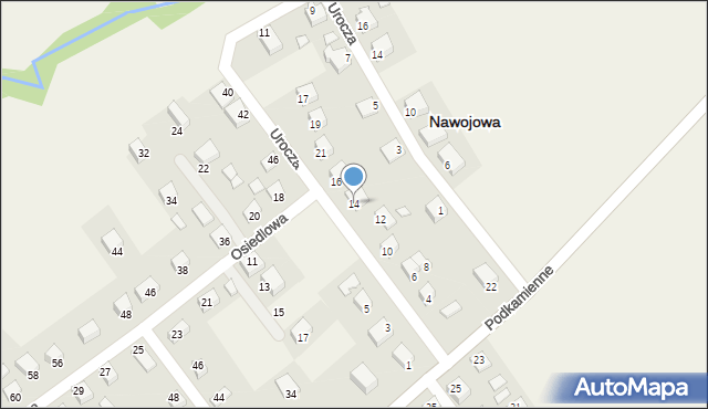 Nawojowa, Osiedlowa, 14, mapa Nawojowa