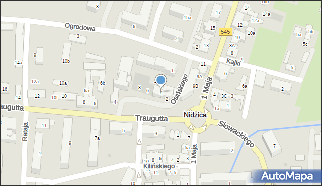 Nidzica, Osińskiego, 4, mapa Nidzica