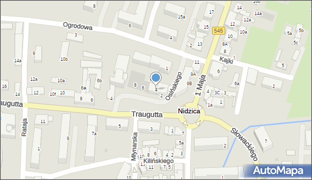 Nidzica, Osińskiego, 4, mapa Nidzica