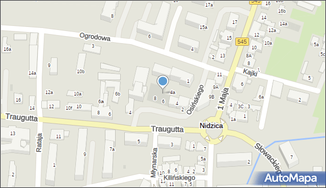 Nidzica, Osińskiego, 6a, mapa Nidzica