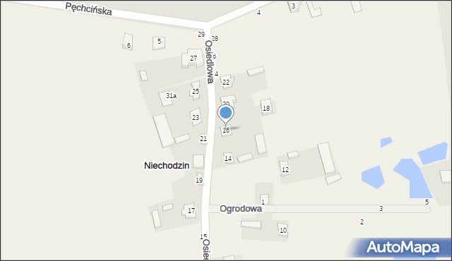 Niechodzin, Osiedlowa, 16, mapa Niechodzin