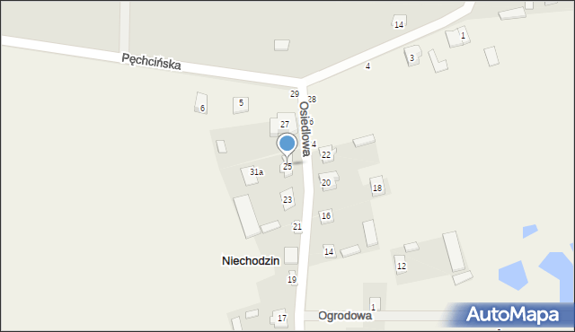 Niechodzin, Osiedlowa, 25, mapa Niechodzin