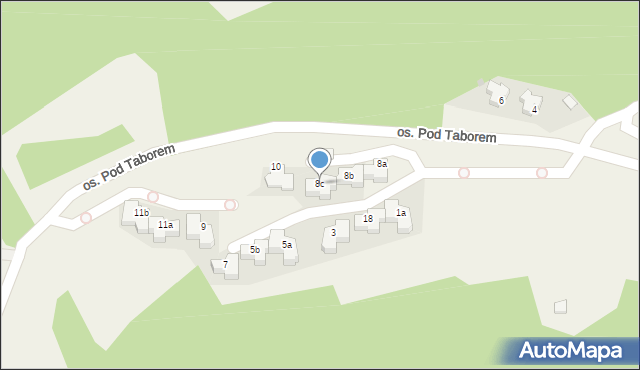 Niedzica, Osiedle Pod Taborem, 8c, mapa Niedzica