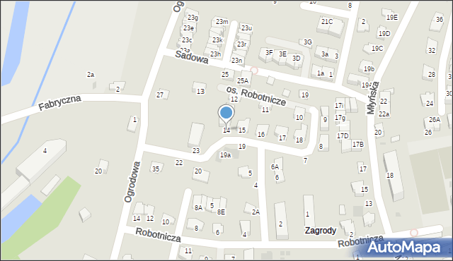 Niepołomice, Osiedle Robotnicze, 14, mapa Niepołomice