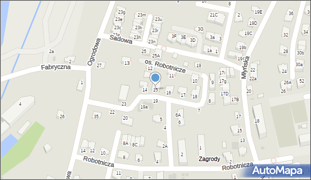 Niepołomice, Osiedle Robotnicze, 15, mapa Niepołomice