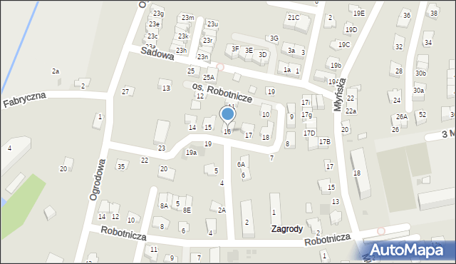 Niepołomice, Osiedle Robotnicze, 16, mapa Niepołomice