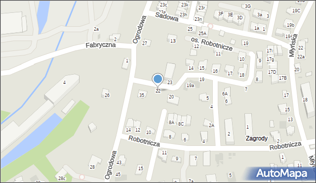 Niepołomice, Osiedle Robotnicze, 22, mapa Niepołomice