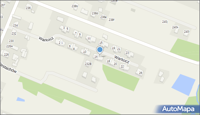 Niestachów, Osiedle Warkocz, 16, mapa Niestachów