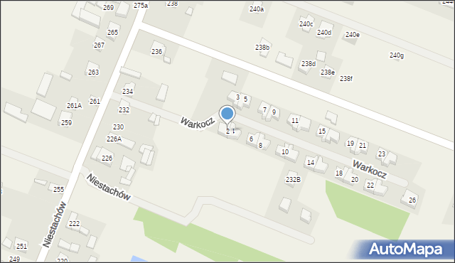 Niestachów, Osiedle Warkocz, 2, mapa Niestachów