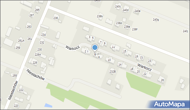 Niestachów, Osiedle Warkocz, 6, mapa Niestachów