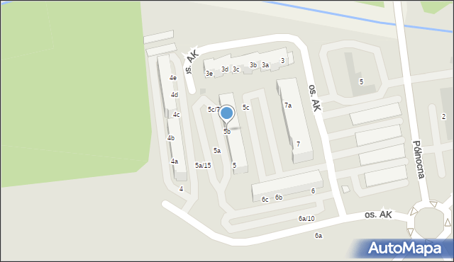 Nowa Sól, Osiedle Armii Krajowej, 5b, mapa Nowa Sól