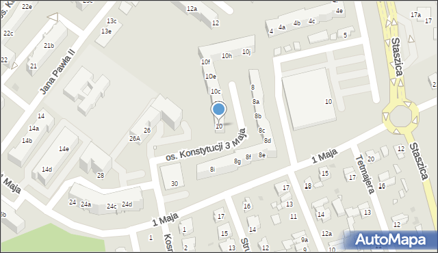 Nowa Sól, Osiedle Konstytucji 3 Maja, 10, mapa Nowa Sól
