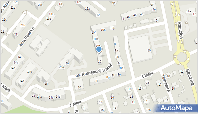 Nowa Sól, Osiedle Konstytucji 3 Maja, 10a, mapa Nowa Sól