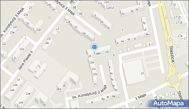 Nowa Sól, Osiedle Konstytucji 3 Maja, 10g, mapa Nowa Sól