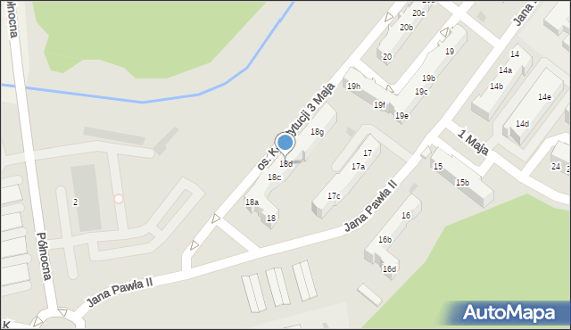 Nowa Sól, Osiedle Konstytucji 3 Maja, 18d, mapa Nowa Sól