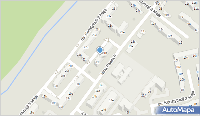 Nowa Sól, Osiedle Konstytucji 3 Maja, 21a, mapa Nowa Sól