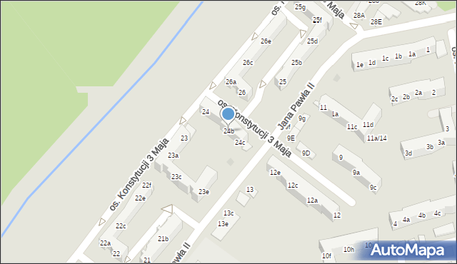 Nowa Sól, Osiedle Konstytucji 3 Maja, 24b, mapa Nowa Sól