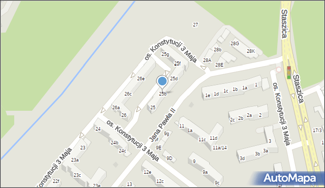 Nowa Sól, Osiedle Konstytucji 3 Maja, 25b, mapa Nowa Sól
