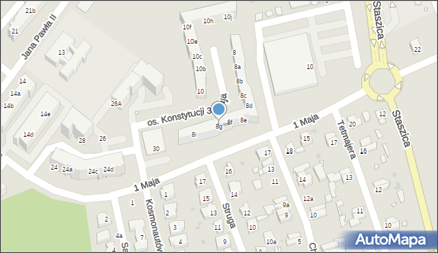 Nowa Sól, Osiedle Konstytucji 3 Maja, 8g, mapa Nowa Sól