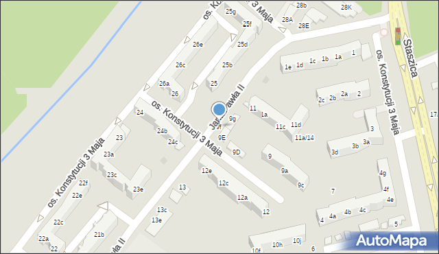 Nowa Sól, Osiedle Konstytucji 3 Maja, 9f, mapa Nowa Sól