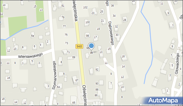 Nowa Wieś, Oświęcimska, 96, mapa Nowa Wieś