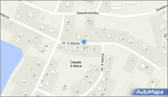 Nowa Wieś, Osiedle 6 Marca, 18, mapa Nowa Wieś