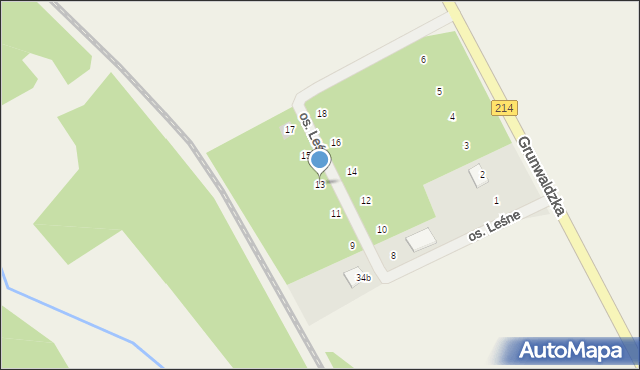 Nowa Wieś Lęborska, Osiedle Leśne, 13, mapa Nowa Wieś Lęborska