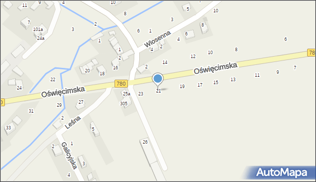 Nowa Wieś Szlachecka, Oświęcimska, 21, mapa Nowa Wieś Szlachecka