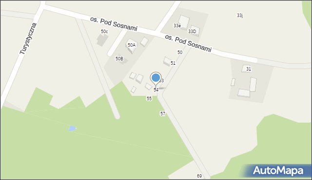 Nowe Grabie, Osiedle Pod Sosnami, 54, mapa Nowe Grabie
