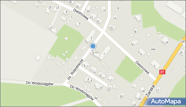 Nowogród Bobrzański, Osiedle Robotnicze, 3, mapa Nowogród Bobrzański