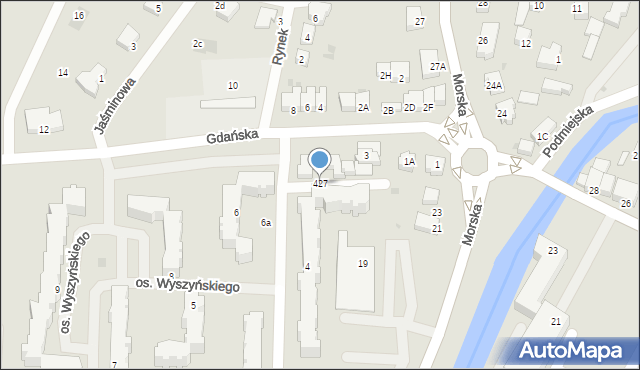 Nowy Dwór Gdański, Osiedle Wyszyńskiego Stefana, ks. kard., 427, mapa Nowy Dwór Gdański