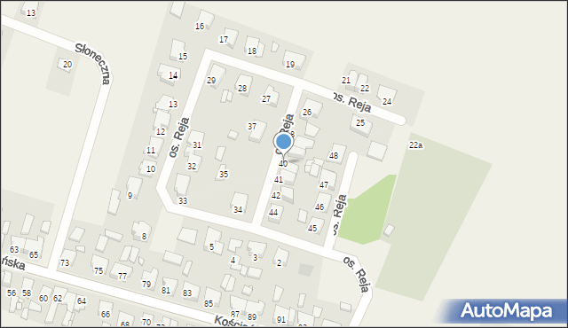 Nowy Lubosz, Osiedle Reja Mikołaja, 40, mapa Nowy Lubosz