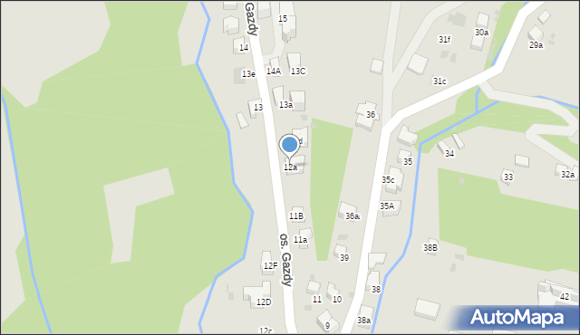 Nowy Targ, Osiedle Gazdy, 12a, mapa Nowego Targu