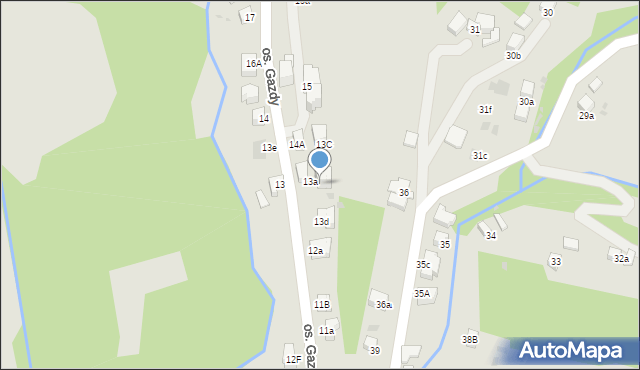 Nowy Targ, Osiedle Gazdy, 13b, mapa Nowego Targu