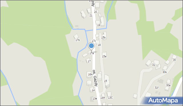 Nowy Targ, Osiedle Gazdy, 17a, mapa Nowego Targu