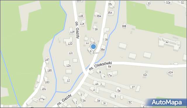 Nowy Targ, Osiedle Gazdy, 9a, mapa Nowego Targu