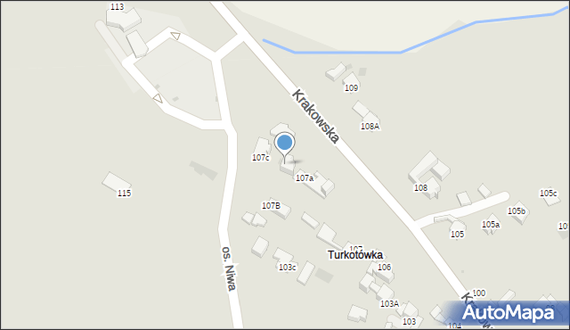 Nowy Targ, Osiedle Niwa, 107D, mapa Nowego Targu