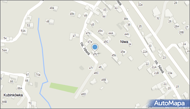 Nowy Targ, Osiedle Niwa, 47c, mapa Nowego Targu