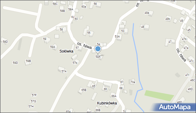Nowy Targ, Osiedle Niwa, 54A, mapa Nowego Targu