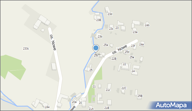 Nowy Targ, Osiedle Nowe, 25c, mapa Nowego Targu