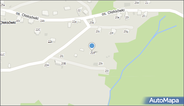 Nowy Targ, Osiedle Oleksówki, 21A, mapa Nowego Targu