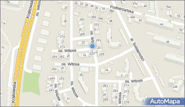 Nowy Targ, Osiedle Witosa Wincentego, 21/1, mapa Nowego Targu