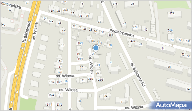 Nowy Targ, Osiedle Witosa Wincentego, 22/3, mapa Nowego Targu